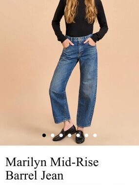 La Ligne Marilyn Mid-Rise Barrel Jean - Blue Denim
